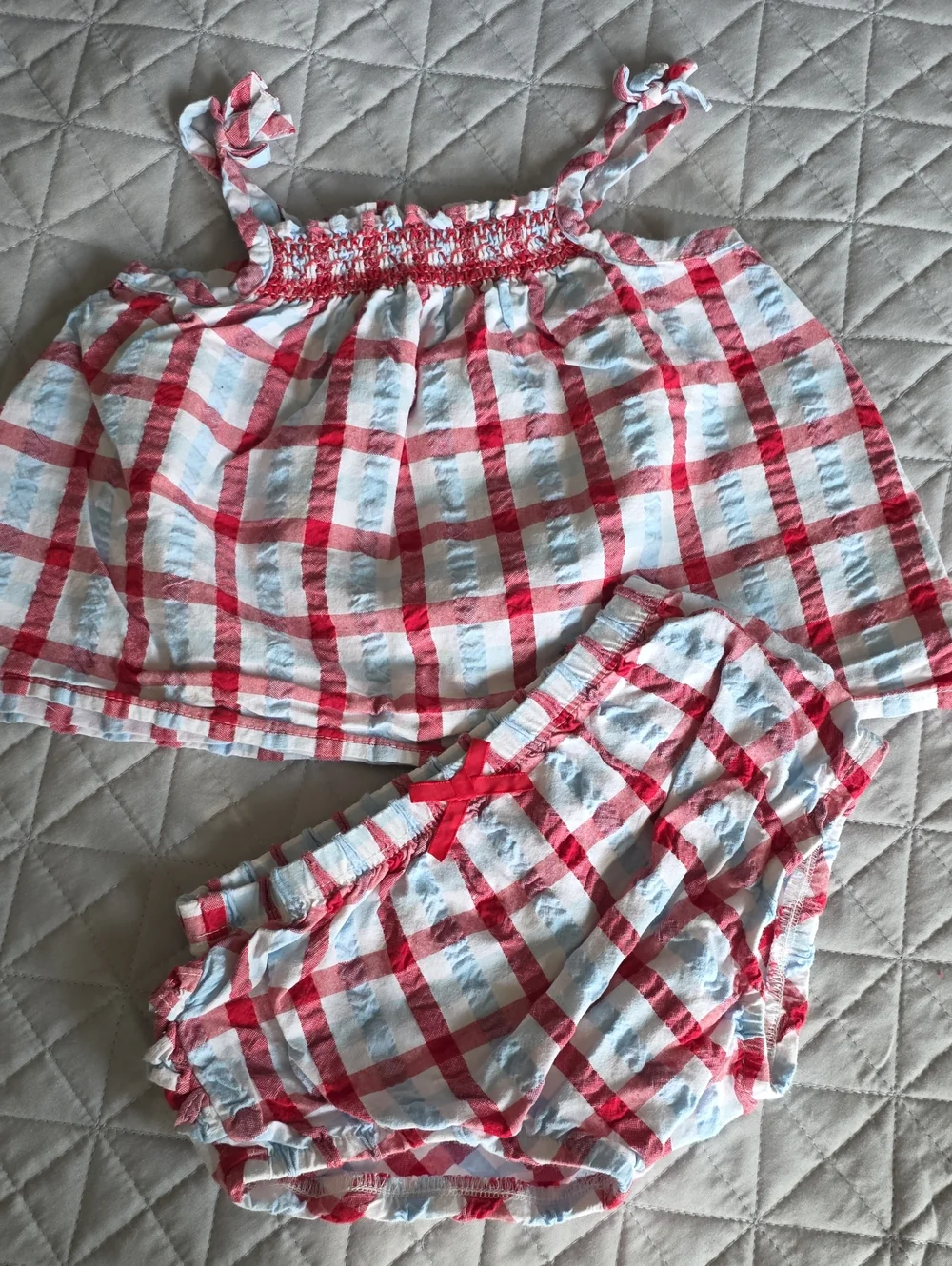 OshKosh B'gosh Red and White Plaid Girls' Two-Piece Underwear Set